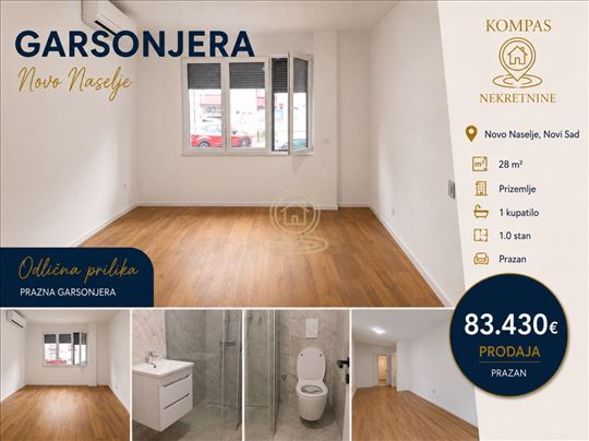 Garsonjera 28 m², Novo Naselje, Novi Sad