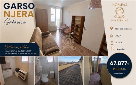 Garsonjera na Grbavici, Novi Sad, 22 m², 5. sprat
