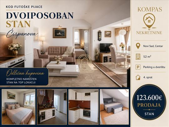 Kompletno namešten dvoiposoban stan na prodaju Nov
