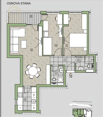 Na prodaju trosoban stan – 64 m², Obilićev venac, 