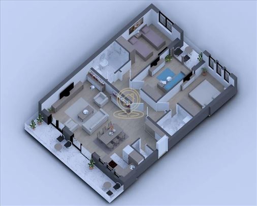 Namesten cetvorosoban stan, 102 m², Širi centar, V