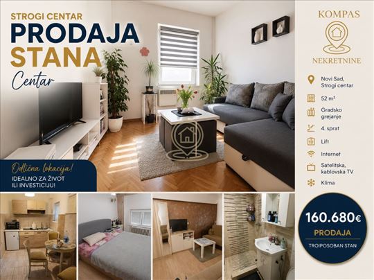 Novi Sad, Centar, Stan, 2.5, 52m2