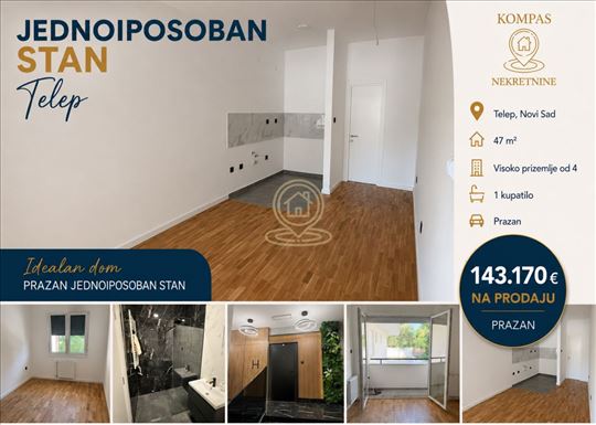 Stan 47 m², 1.5 soban, Telep, Novi Sad, visoko pri
