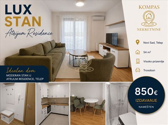 Trosoban stan 54 m², Telep, Novi Sad, visoko prize