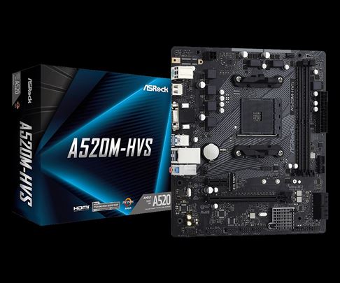 Asrock A 520 HVS + Ryzen 4300G+16GB + NVME 256GB