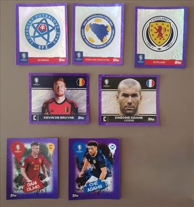 Lot 7 ljubičastih paralela - Euro2024 Topps