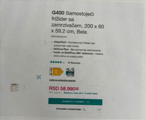 Nov Gorenje kombinovani samostojeci 