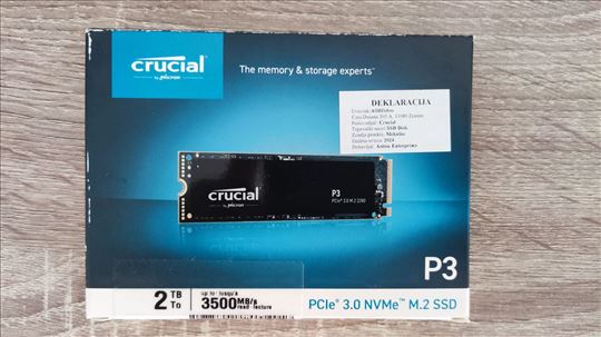Crucial PCIe 3.0 P3 nvme M.2 2280 SSD 2TB