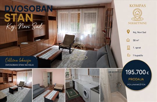 Dvosoban stan 58 m², 1. sprat, Novi Sad