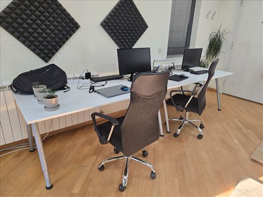 Kancelarijski radni sto 160x80 cm – beli, podesiv