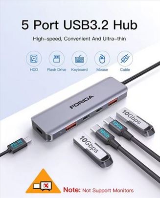 Usb Hub Forida 4x10 Gbps