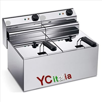 Friggitrice elettrica da tavolo professionale 8+8 
