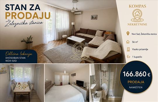 Dvosoban stan 56 m², Železnička stanica, Novi Sad