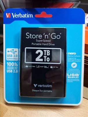 VERBATIM HDD 2TB Eksterni Hard Disk Store n Go 