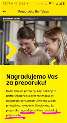 ✨Nudim link za Raiffeisen NAGRADE 3000 + 5000 din✨
