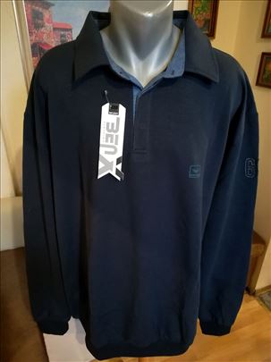Odlican muski pamucni duks sa kragnom Benx 5XL Nov