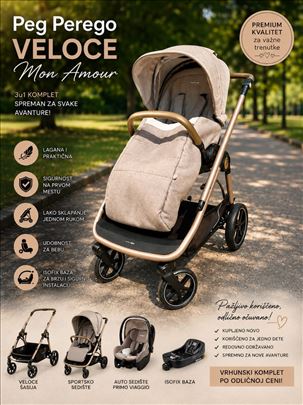 Peg Perego Veloce Mon Amour 2u1+Auto sedište+Isofi