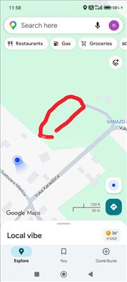 Prodajem plac u Belegisu ,400 metara od centra