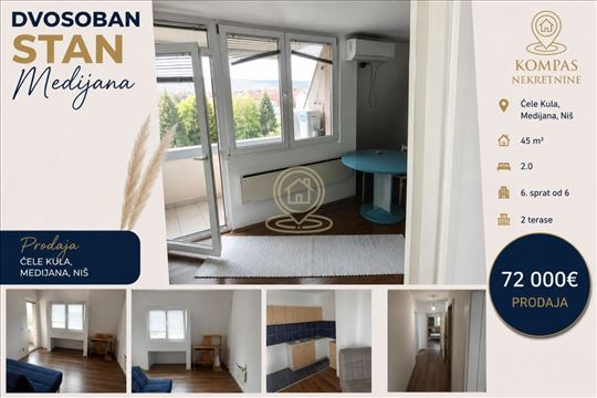 Dvosoban stan u blizini Vojne bolnice – 45 m²
