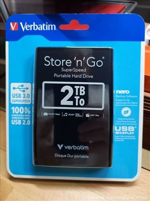 VERBATIM HDD 2TB Eksterni Hard Disk Store n Go