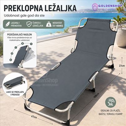Rasklopiva Ležaljka za Baštu, Plužu i Kampovanje -