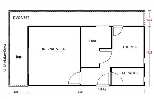 Voždovac, Medakovićeva, 33m2 i dvorište