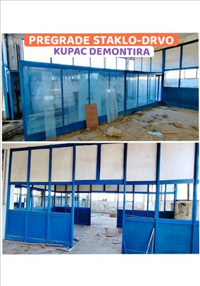 Pregrade staklo-drvo
