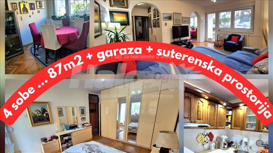 4 soban 87m2 + 9m2 + garaža, Prominska Ćalije