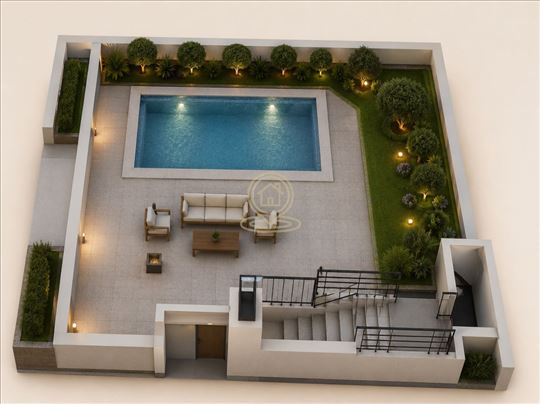 Penthouse sa krovnom terasom i bazenom – kod Delta