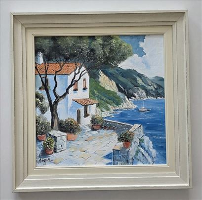 Ulje na platnu - Terasa mediterana, prelepo!