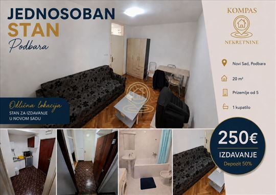 Garsonjera na Podbari, Novi Sad, prizemlje, 20 m²