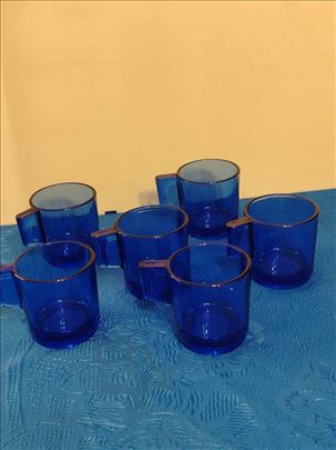 Vintage set šoljica od kobaltno plavog stakla (6 k