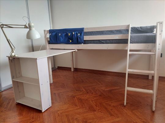 Izdignut krevet (90x190) sa stolom na izvlacenje