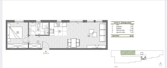 Novo,Lux,1.5soban + terasa 91m2