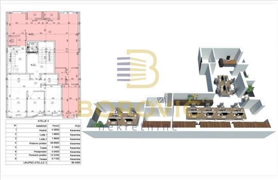 Dušanovac, 86.40m2, novo, atelje