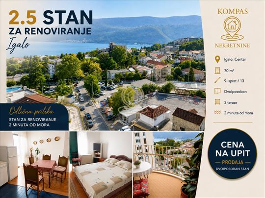 Prodaje se dvoiposoban stan u Igalu – Herceg Novi,