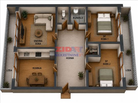 Blok 21, Ušće - 3.0 stan, 77m2, uknjižen