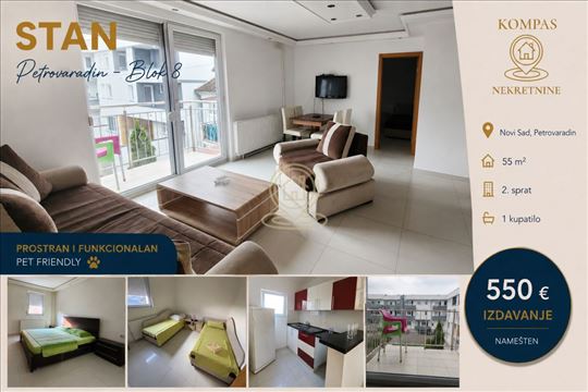 Dvosoban stan Pet Frendly 55 m², Petrovaradin, Blo