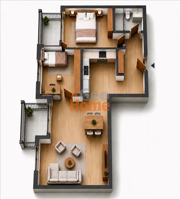 Novogradnja, dvoiposoban stan, 67m2