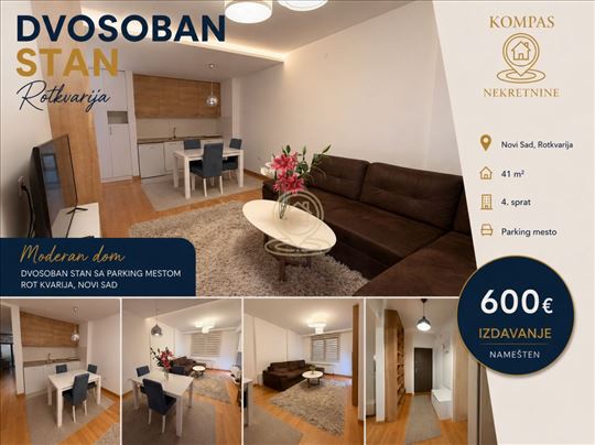 Izdaje se stan u Novom Sadu - moderan dvosoban sta