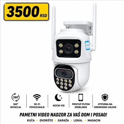 Dupla Spoljna WiFi Kamera PTZ IP Video Nadzor 360 