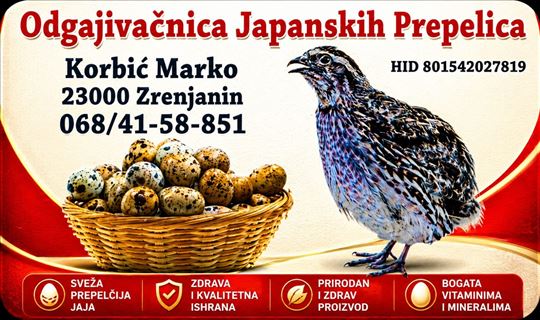 Paket, meso japanske prepelice i jaja