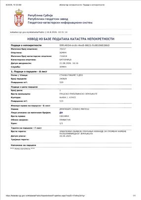 Plac 5.3a, Građevinsko zemljište 1/1, Batajnica