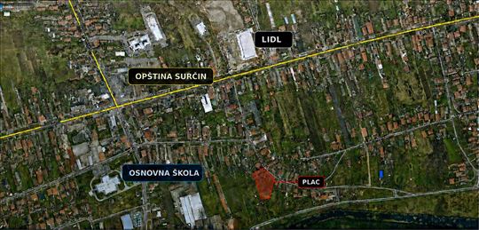 Surčin - Centar, plac za gradnju