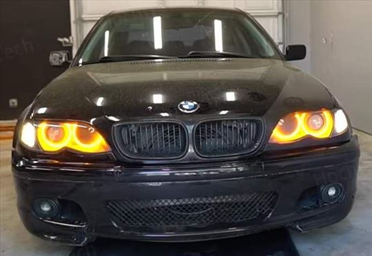Tipski LED COB Angel Eyes prstenovi BMW e46 ZUTI