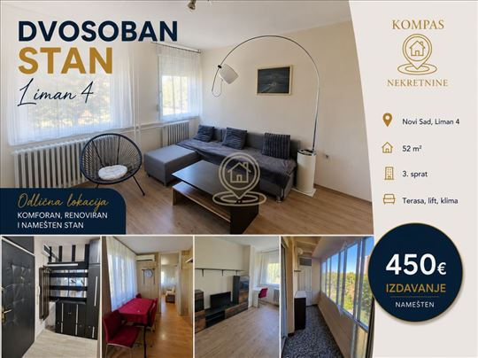 Dvosoban stan 52 m², 3. sprat, Novi Sad
