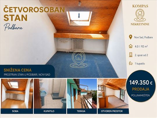 Snizena Cena ! Četvorosoban stan (Povrsina 92 m²)