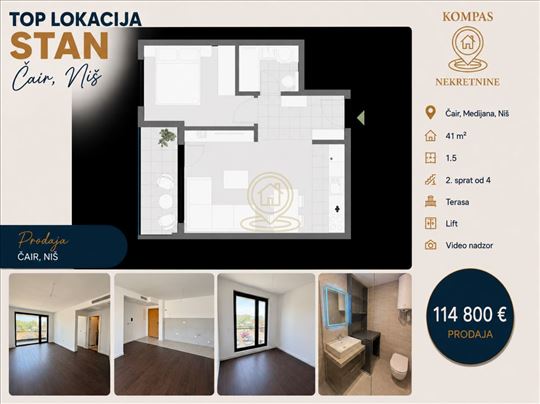 Top Lokacija – Jednoiposoban stan na Čairu, 41 m²