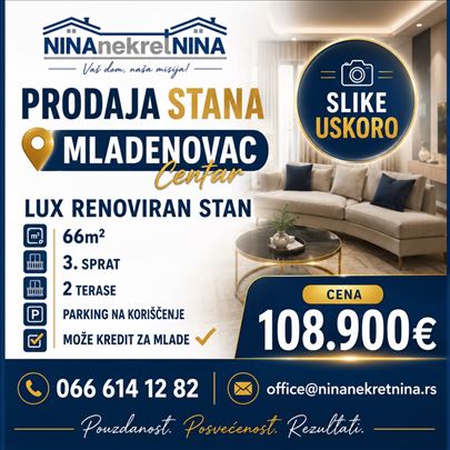 Uknjižen stan u centru Mladenovca 