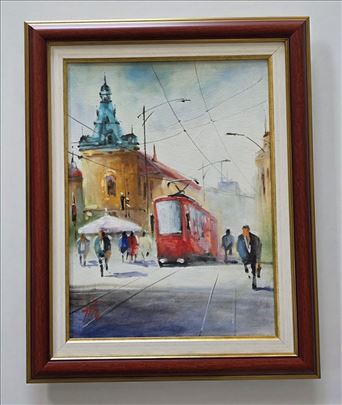 Ulje na platnu - Dan u Beogradu, prelepa slika!